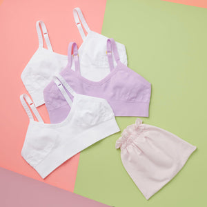 Value Pack Of Three Cotton Daily Use Bras, SNAZZYWAY